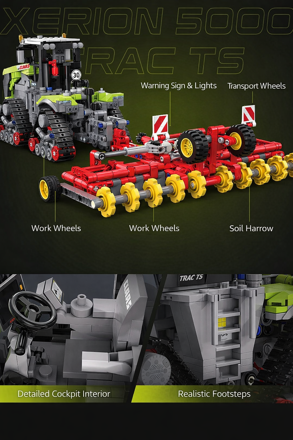 The Agrarian Titan | Heavy-Duty Tracked Harvester (1336 pcs)