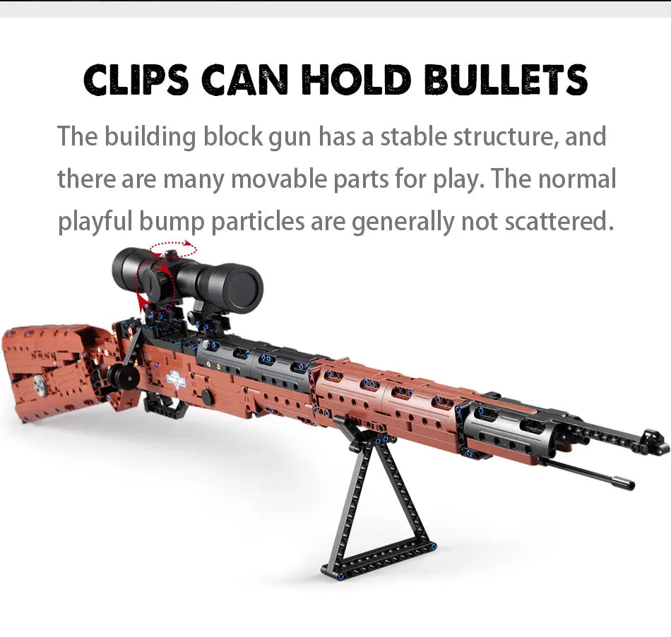 653 Pcs SWAT Military WW2 Weapon 98K Sniper gun sighting telescope Models Building Blocks Compatible GUN Blocks Toys Gifts