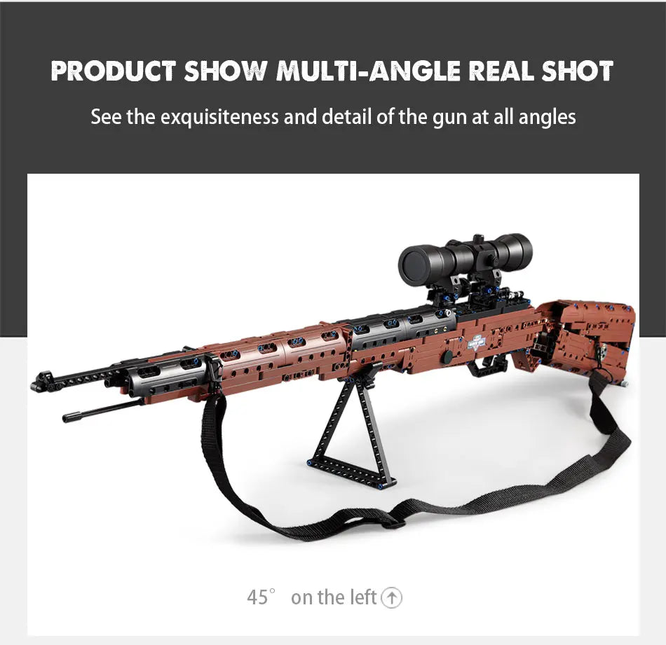 653 Pcs SWAT Military WW2 Weapon 98K Sniper gun sighting telescope Models Building Blocks Compatible GUN Blocks Toys Gifts