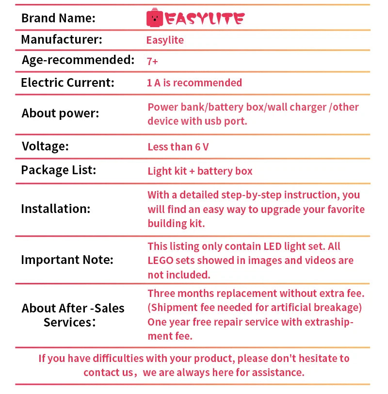 EASYLITE LED Light Set For 76193 The Guardians Ship DIY Toys Bricks Only Lighting Kit No Model