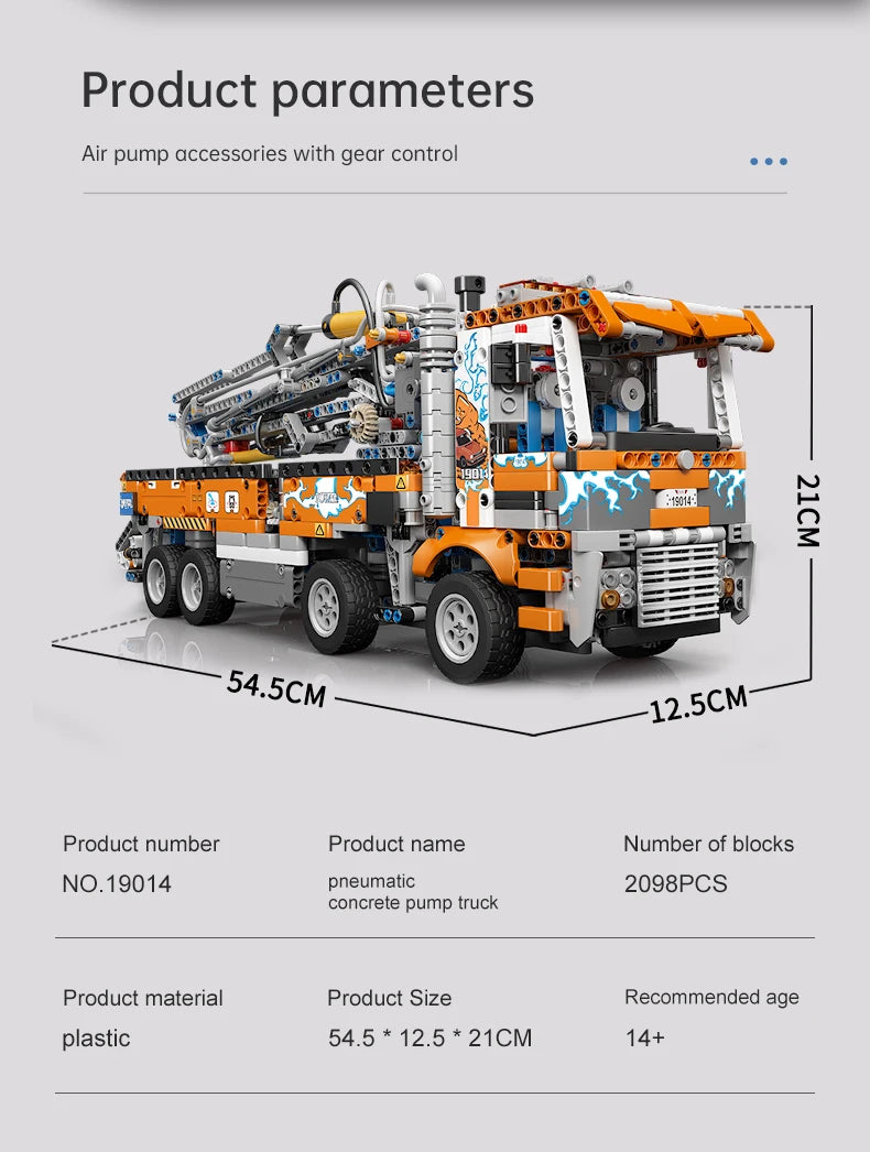 The Pneumatic Master | Concrete Pump Truck (2098 pcs)