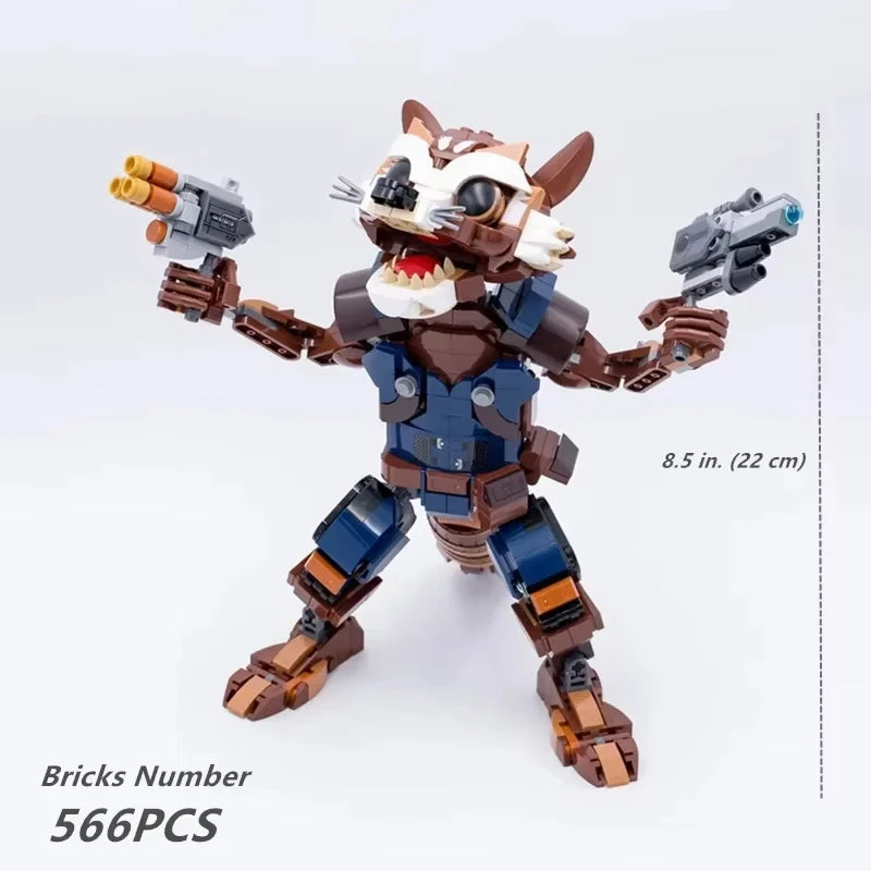 Miniso Guardians Galaxy Rocket Raccoon I AM Groot SUPERHEROES Avengers Model Figures Building Block Bricks Toy Gift Kid