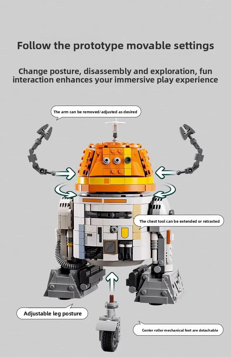 1039PCS Space War Small Iron C1-10P Astronaut Technician Robot Building Blocks Bricks Toy Christmas Birthday Gifts