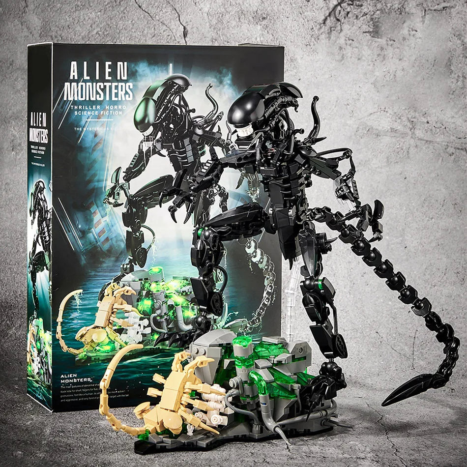Creative MOC Alien Monster Building Blocks Bricks Set DIY Alien Figures Assembly Model Kit Toys For Children Adult Boys Gifts