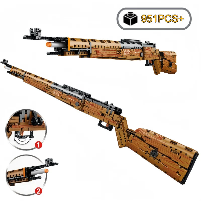 Technical Firearms Karabiner 98K Weapon Ideas  Design Building Blocks Model Educational Toy birthday Christmas Halloween gifts