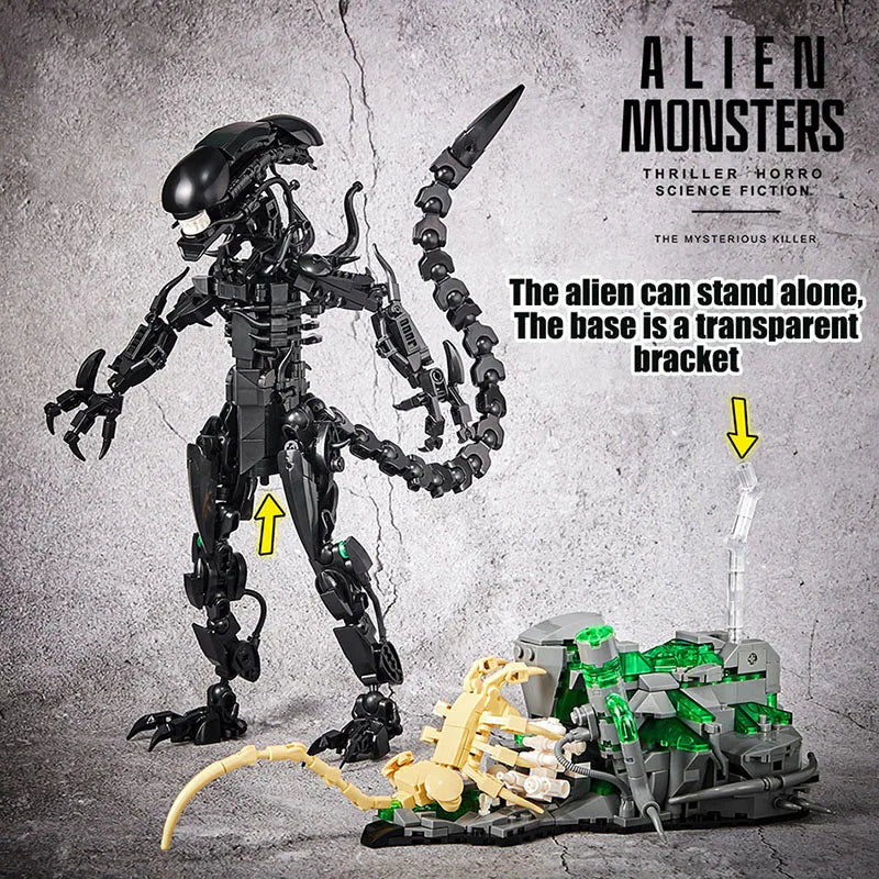 Creative MOC Alien Monster Building Blocks Bricks Set DIY Alien Figures Assembly Model Kit Toys For Children Adult Boys Gifts