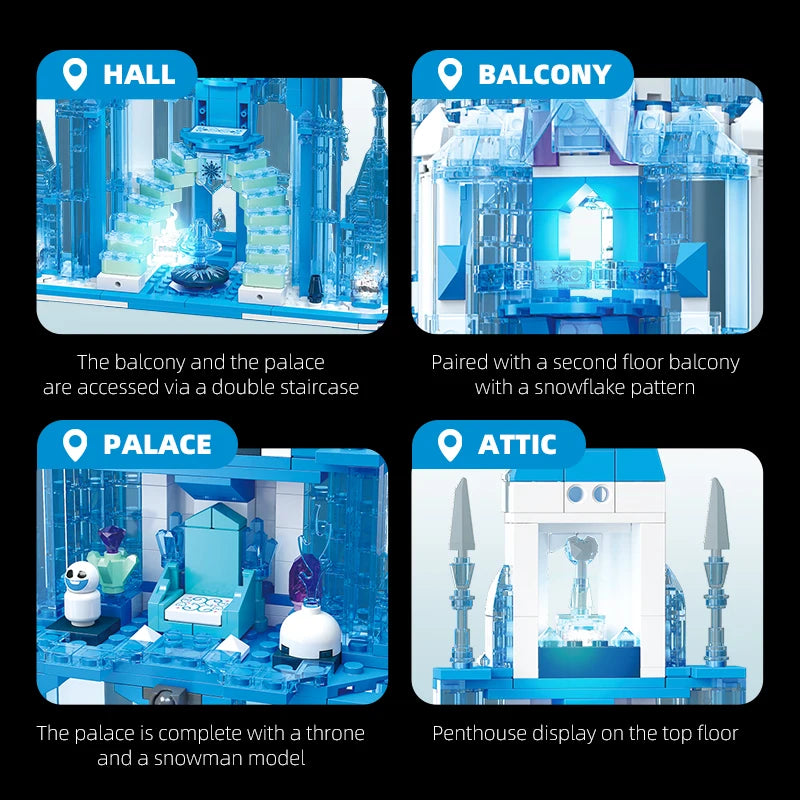 Crystalline Sovereign | Illuminated Ice Castle (732 pcs)