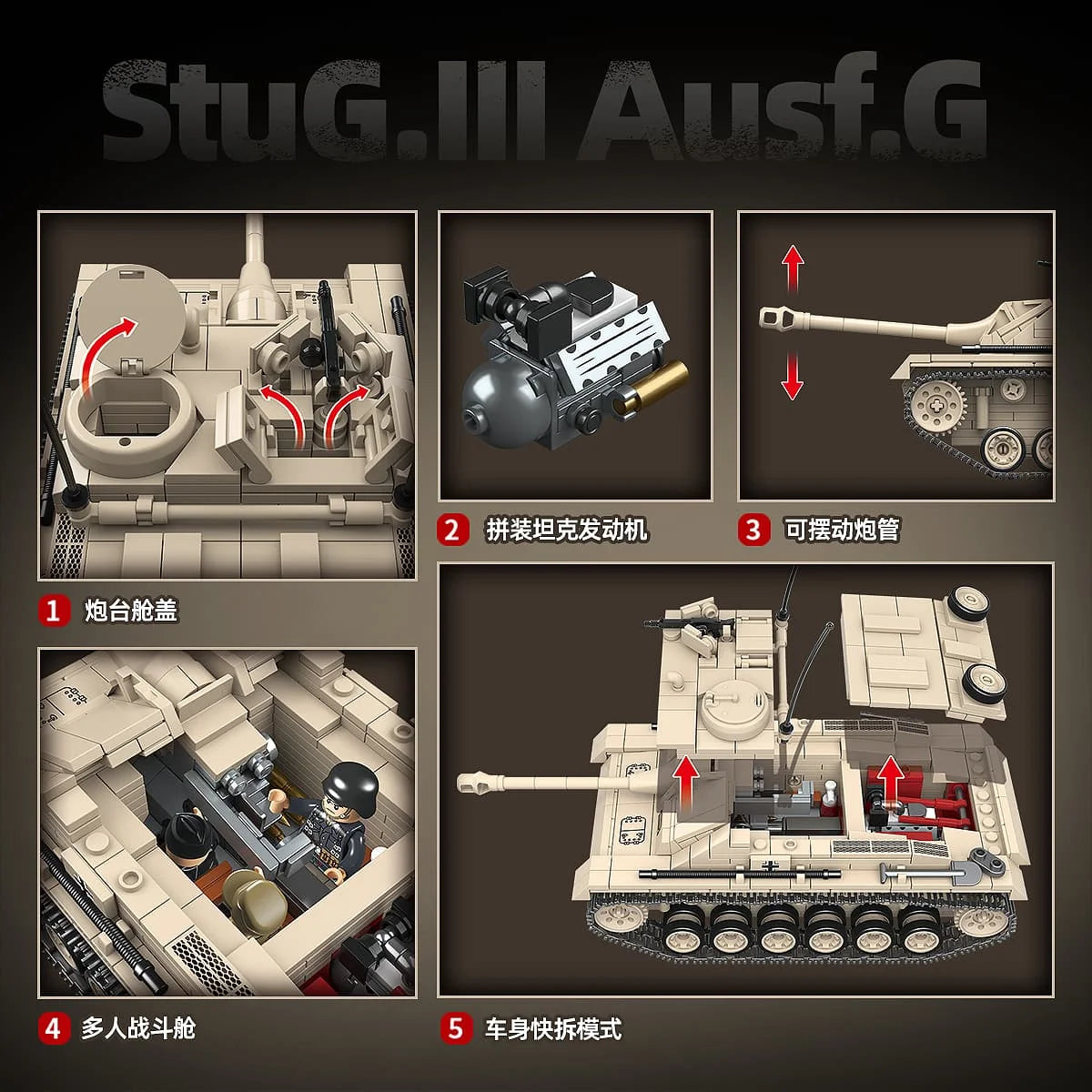 The Iron Hunter | StuG III Ausf. G Tank (940 pcs)