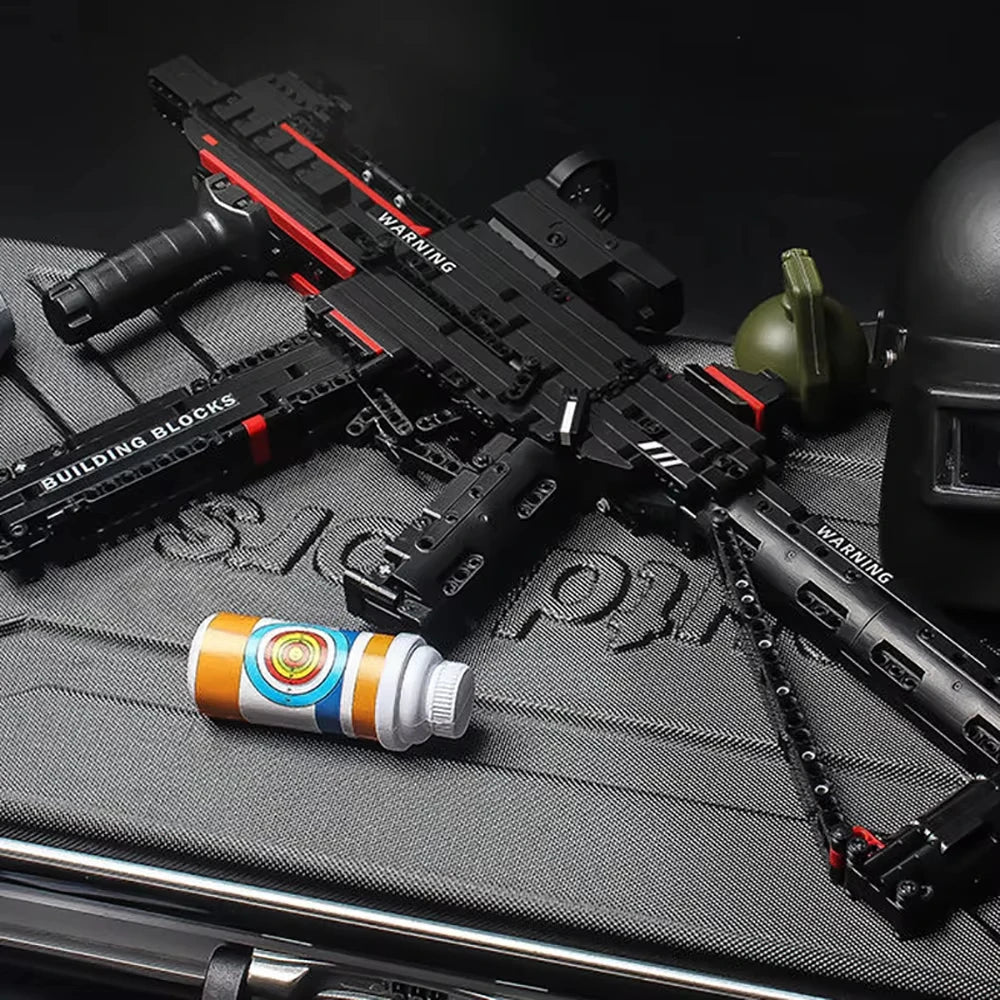 983pcs City Technical Police Military Weapon Assault Rifle Building Blocks UMP45 Shootable Imitation Gun Brick Toy Kids Gifts