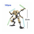 Hot 32cm Ksz714 Star Toy Anime  Action Figure Robot Grievous With Lightsaber Hilt Combat Model Building Blocks Gifts