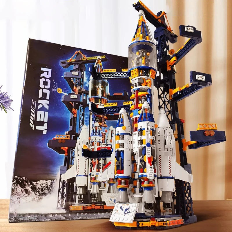 Manned Rocket Model Building Blocks Space Station Construction Toy Rocket Bricks City Architecture Kids STEM Toys