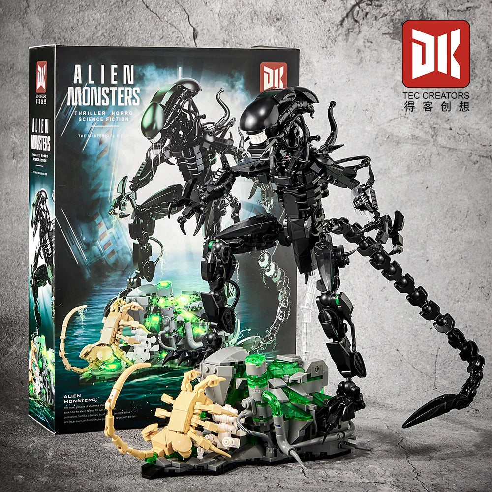 MOC Movie Alien Monster Building Blocks Model Alien Drooling Monster DIY Bricks Assembly Toys Kids Creative Toys Birthday Gifts