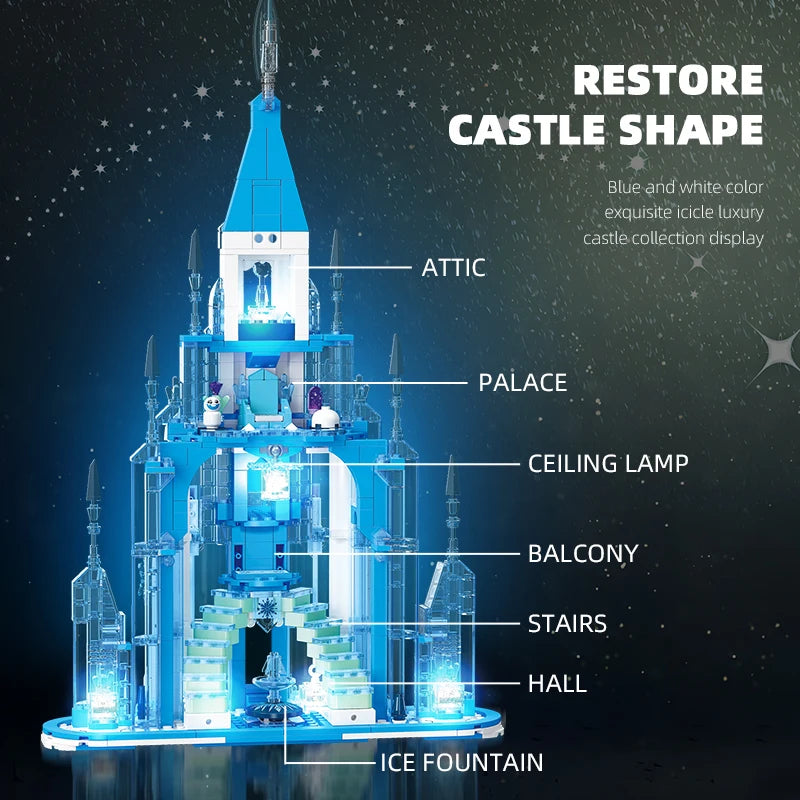 Crystalline Sovereign | Illuminated Ice Castle (732 pcs)