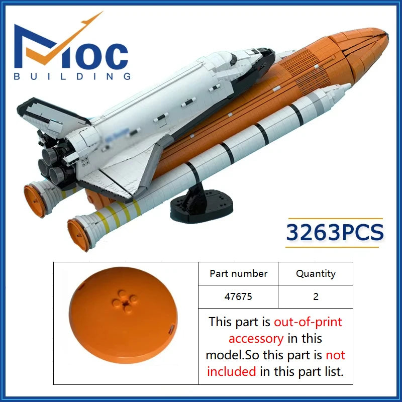 MOC Space Shuttle 10283 Upgrade  Booster Scale Base Building Blocks Rocket Bracket Aircraft Model DIY Bricks Assemble Toys Gifts