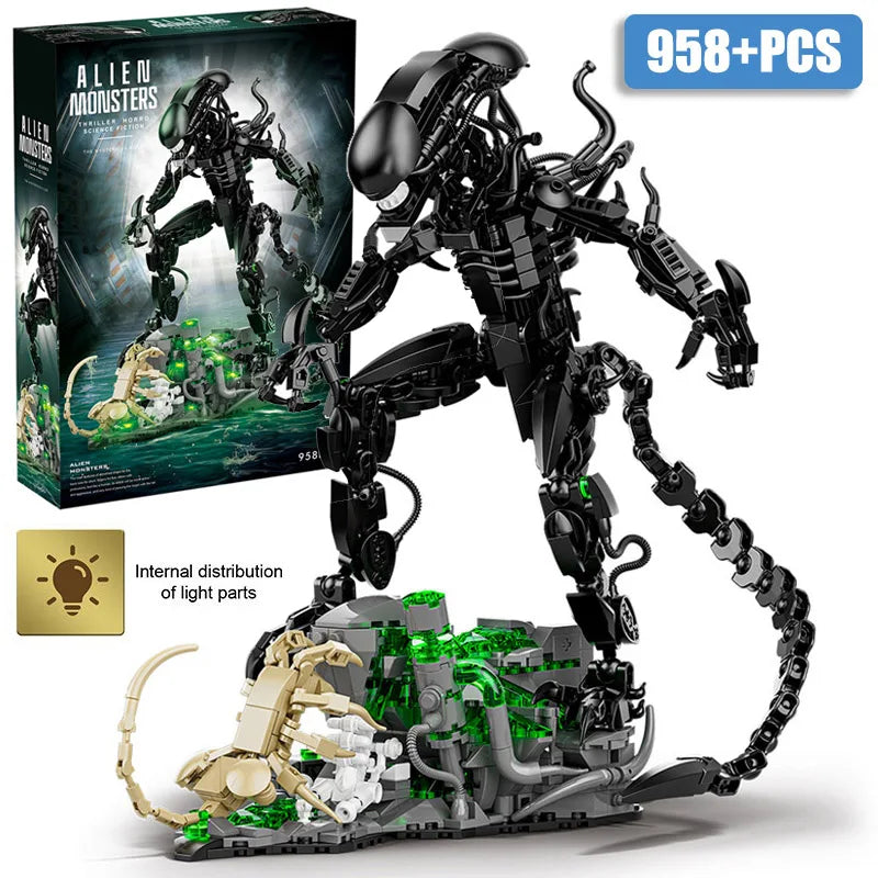 Creative MOC Alien Monster Building Blocks Bricks Set DIY Alien Figures Assembly Model Kit Toys For Children Adult Boys Gifts
