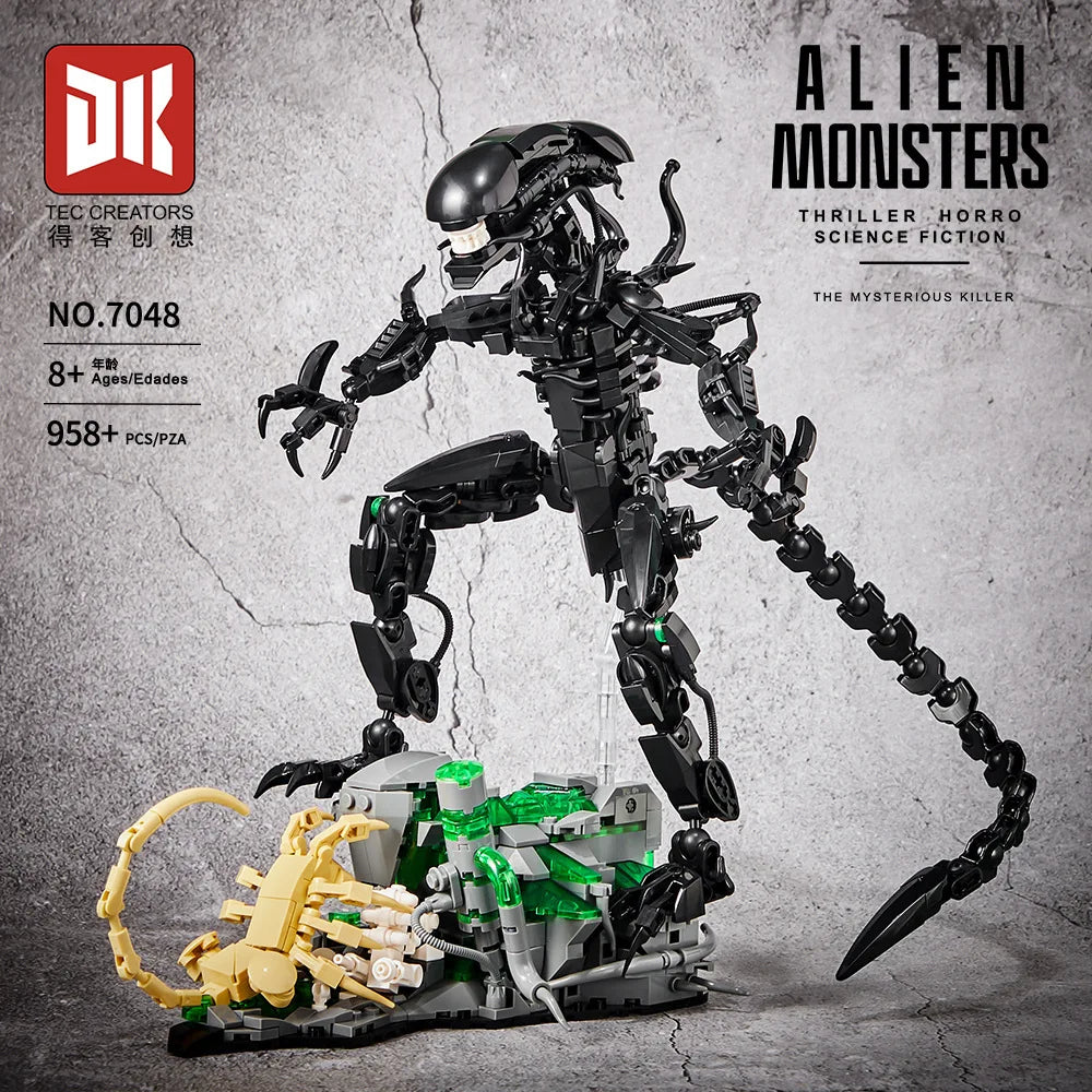 MOC Movie Alien Monster Building Blocks Model Alien Drooling Monster DIY Bricks Assembly Toys Kids Creative Toys Birthday Gifts
