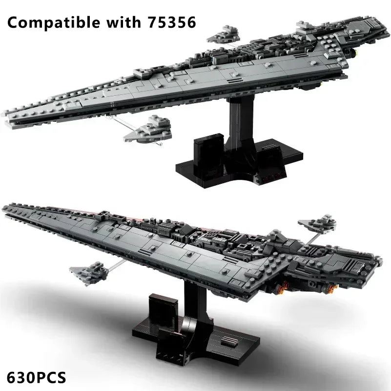 MOC 630PCS Executor Super Spaceship Building Blocks Model Fit Assembling Bricks Children Birthday Festival Party Gift