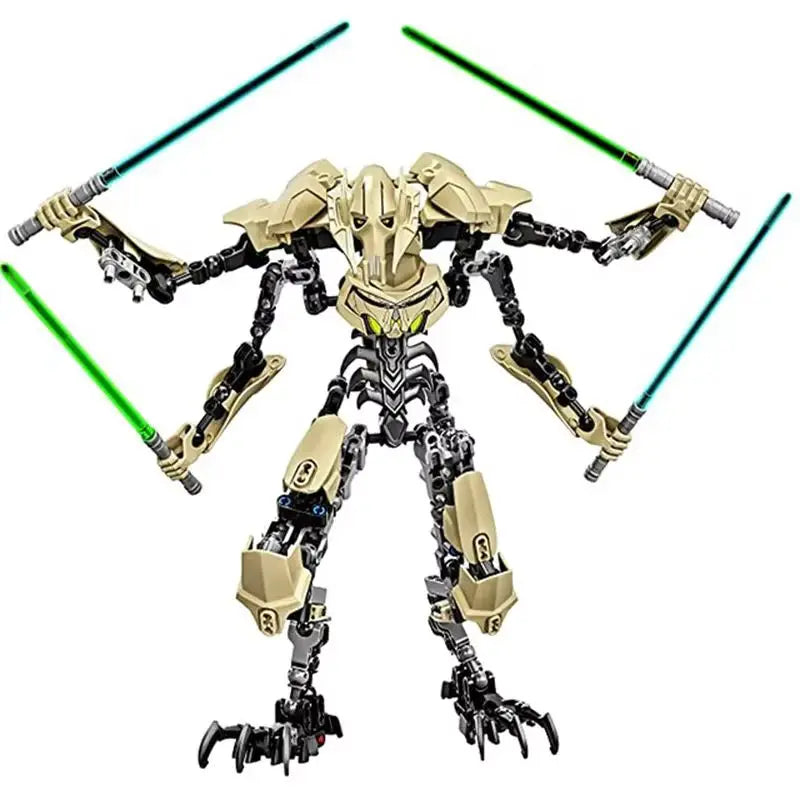 Hot 32cm Ksz714 Star Toy Anime  Action Figure Robot Grievous With Lightsaber Hilt Combat Model Building Blocks Gifts
