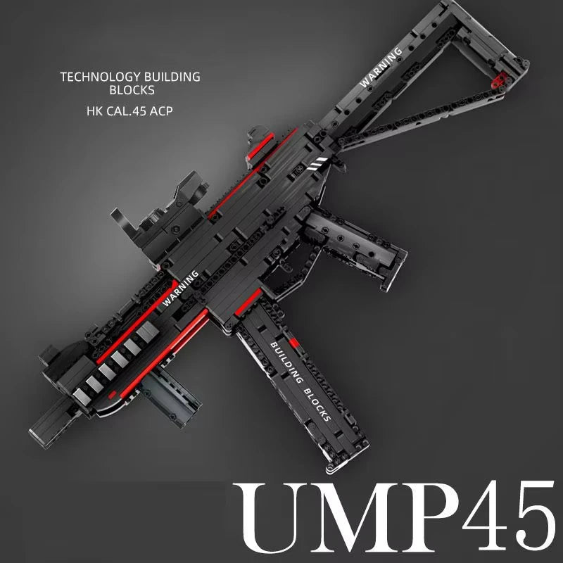 983pcs City Technical Police Military Weapon Assault Rifle Building Blocks UMP45 Shootable Imitation Gun Brick Toy Kids Gifts
